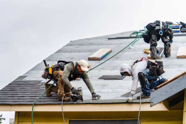 Professional Gutter Installation technician working in Lake Mills, WI